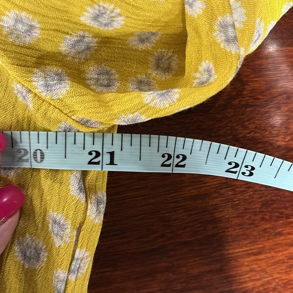 Pleione Womens Top S Yellow Blue Floral Balloon Sleeves Tiered Pullover Boho NWT - Picture 12 of 14